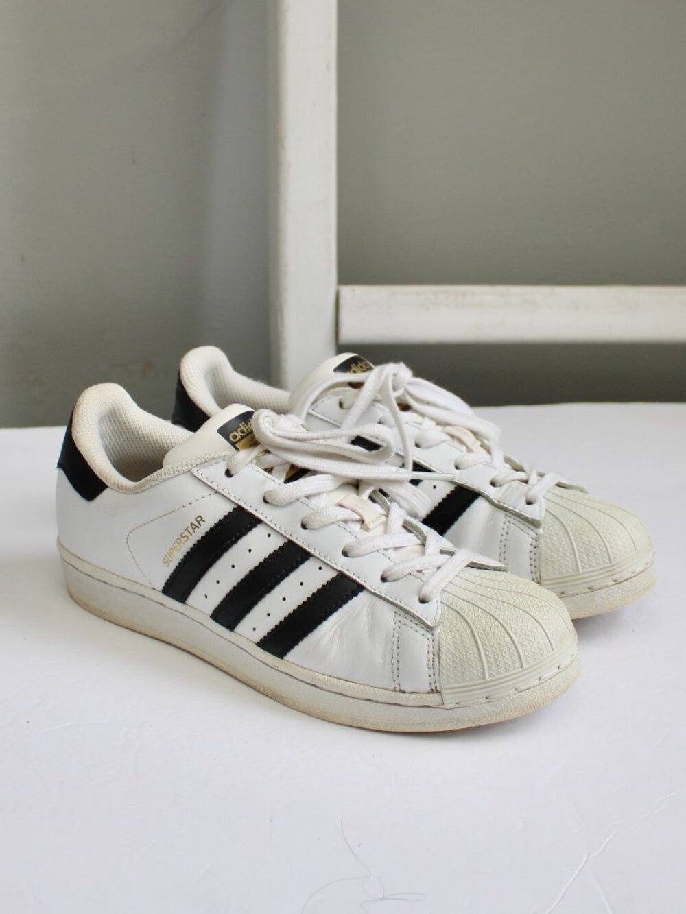 Adidas Superstar Shoes Sneakers White & Black C77153 Women's Size 7